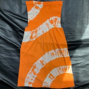 Bright Orange Strapless Coverup🧡